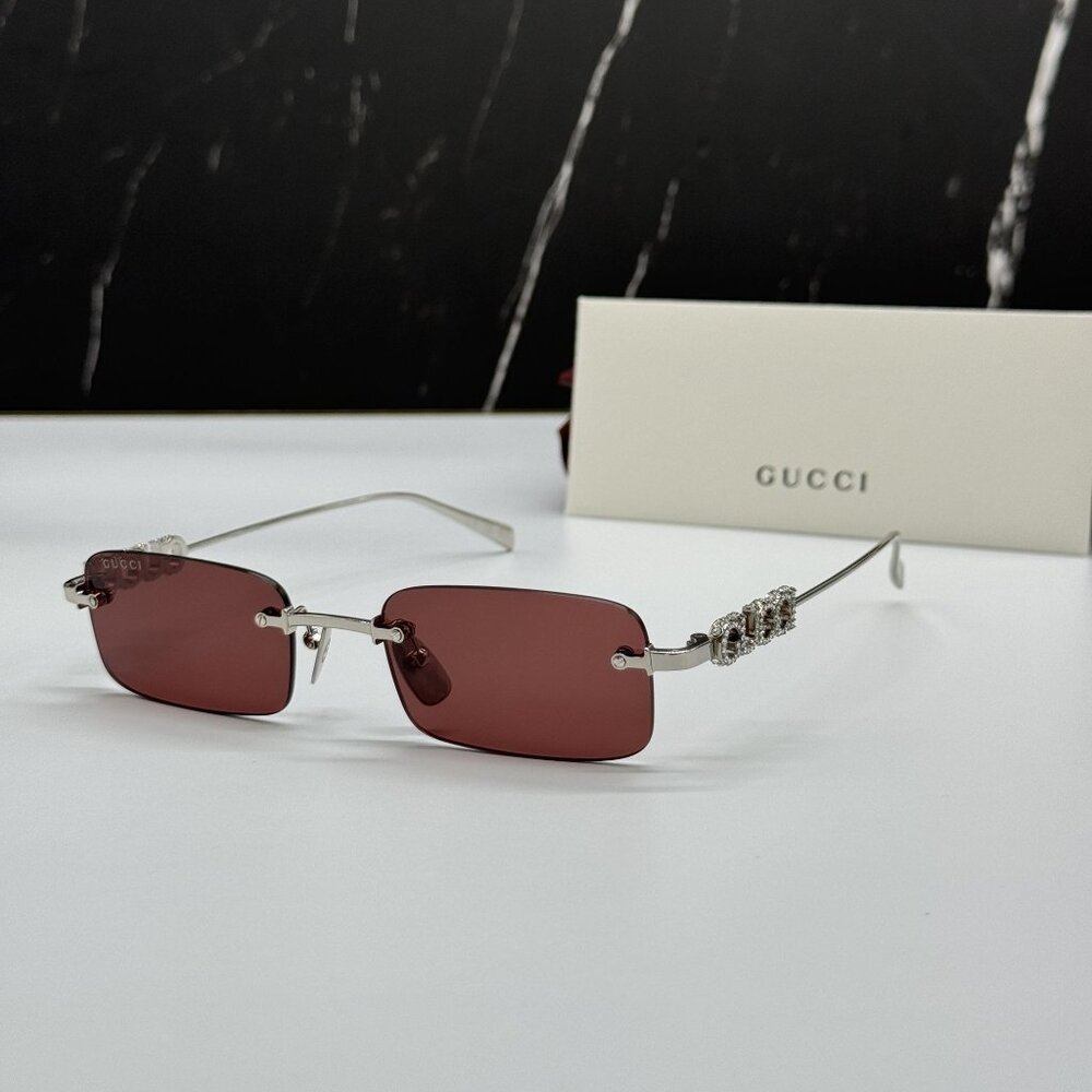 NEW GUCCI SUNGLASSES SILVER UNISEX EYEWEAR GUCCI GG1808S 004